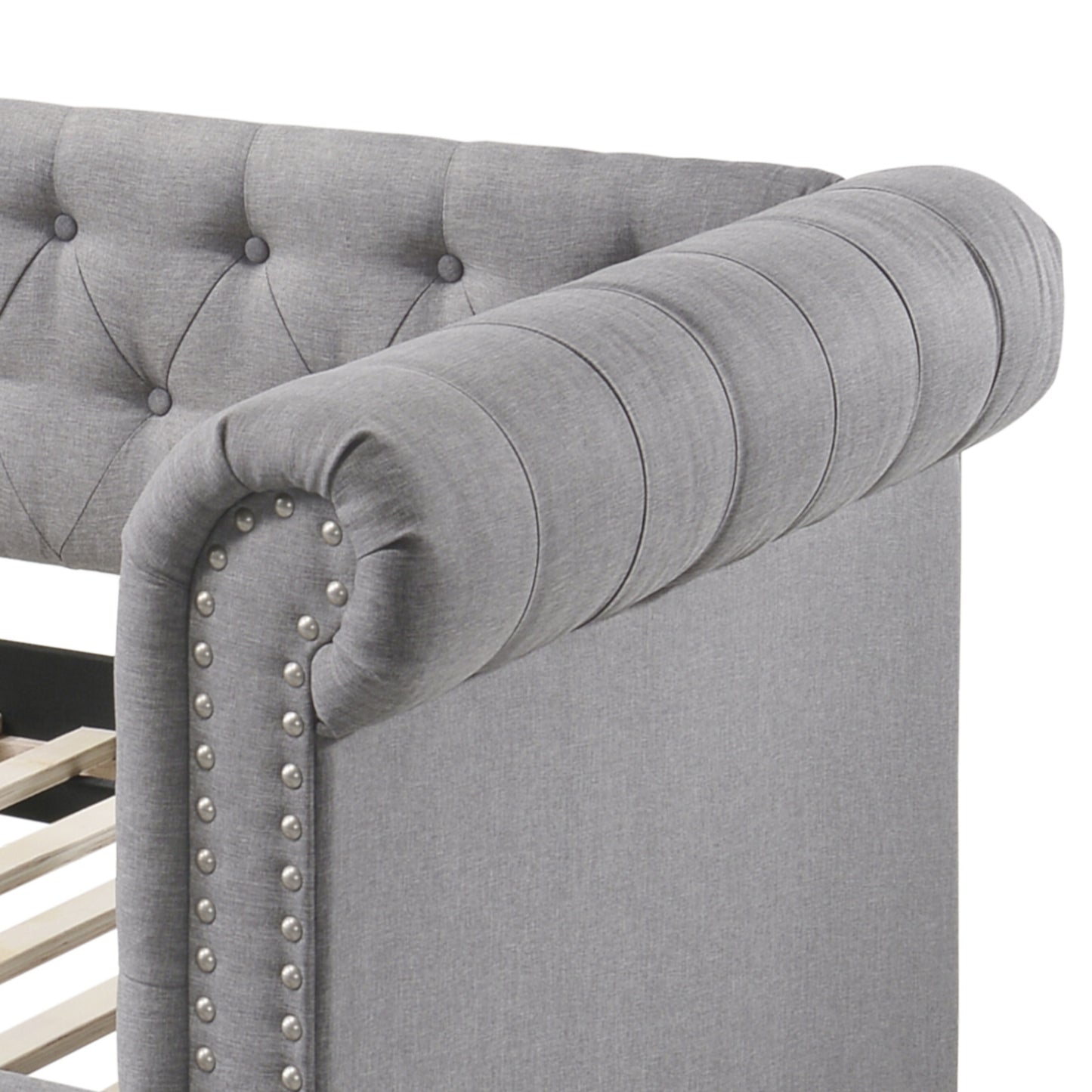 Comfortable Smoke Gray Twin Daybed with Trundle - No Box Spring Needed