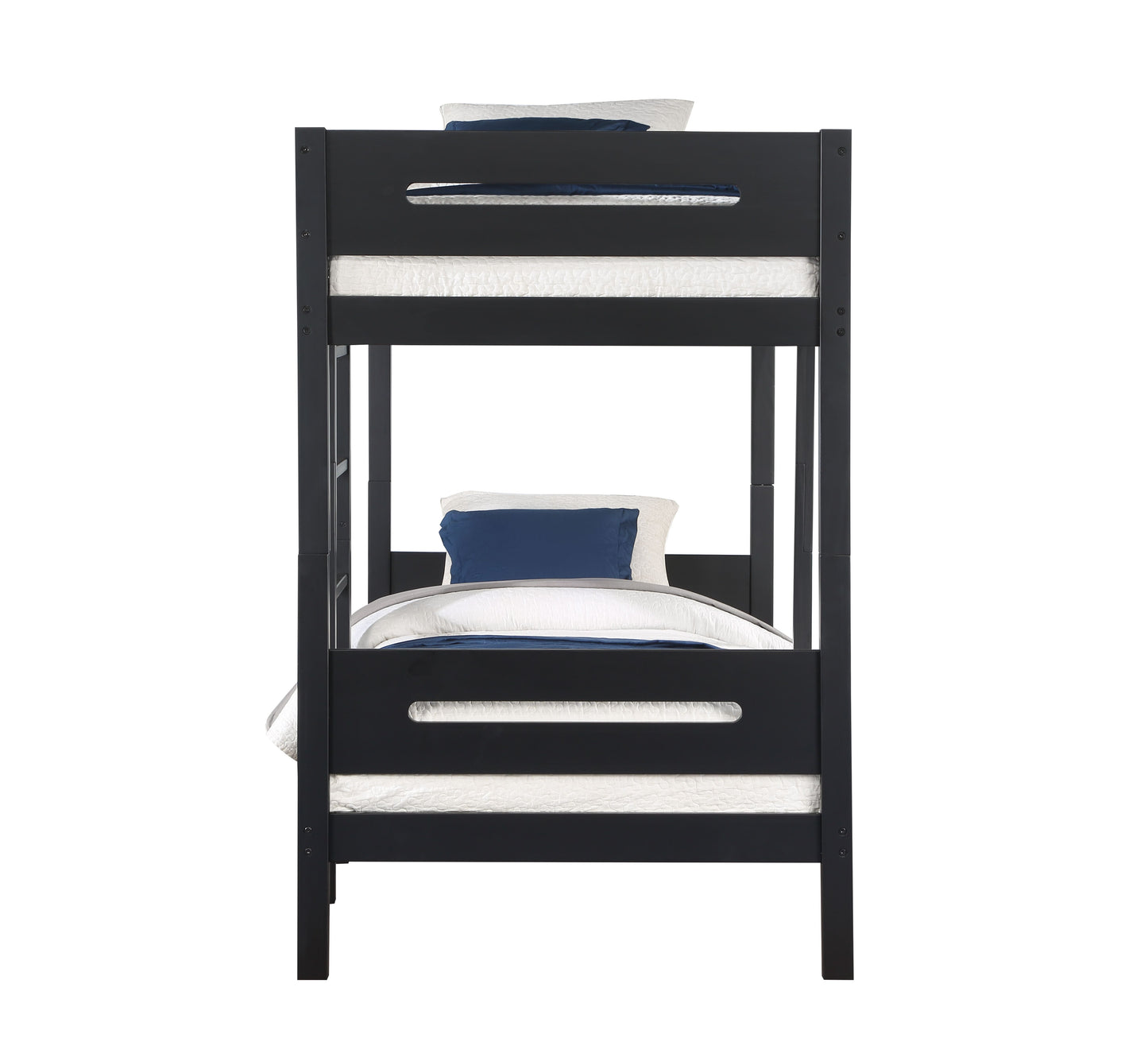 Maximize Space with Black Twin/Twin Bunk Bed - Easy Assembly