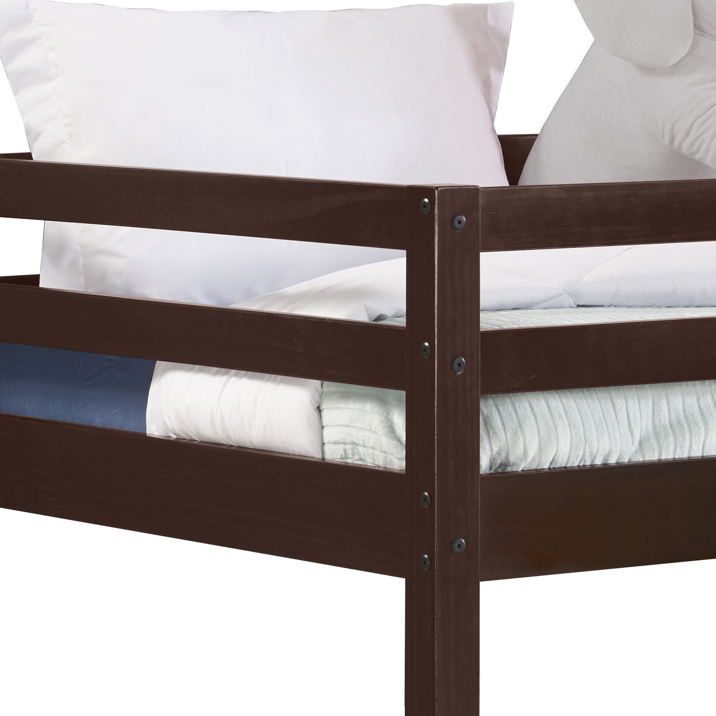 Space-Saving Twin Loft Bed with Espresso Finish and Built-In Ladder