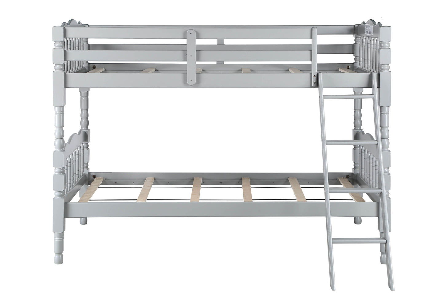 Space-Saving Twin-Twin Bunk Bed with Gray Finish