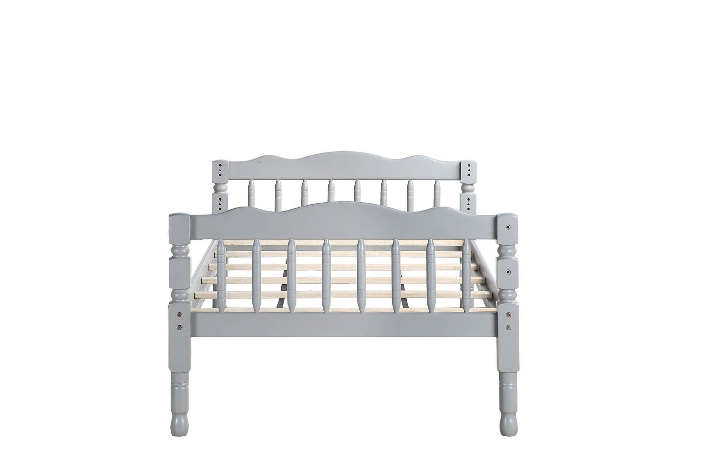 Space-Saving Twin-Twin Bunk Bed with Gray Finish