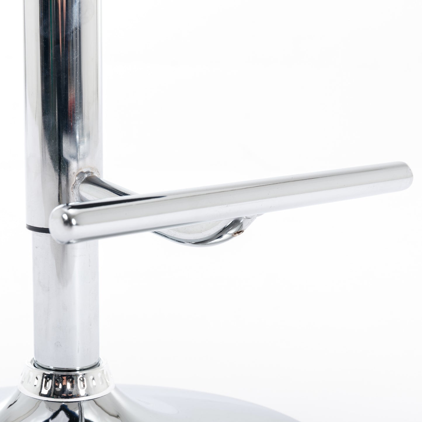 Chrome bar stool footrest detail