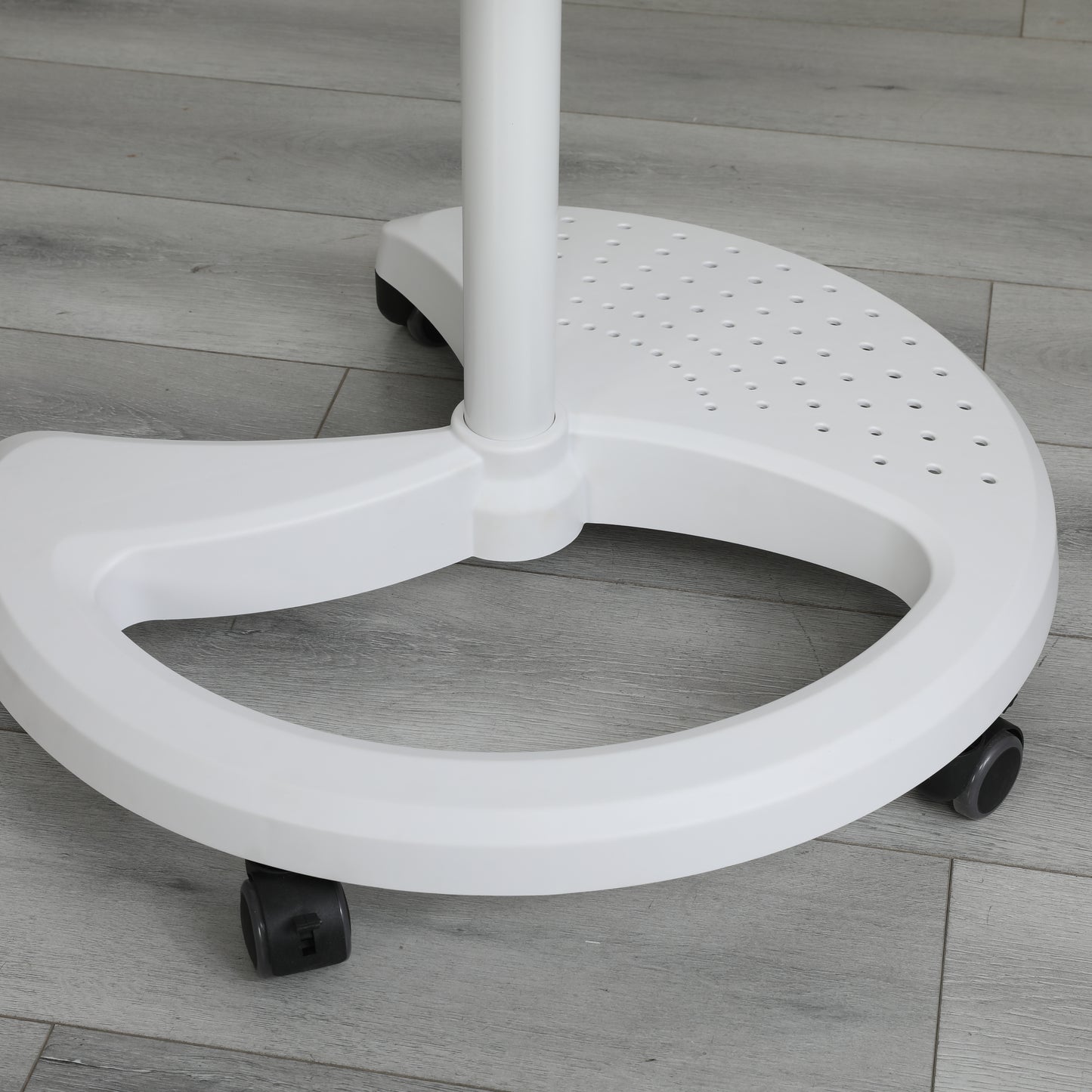 White rolling stand base with perforated top