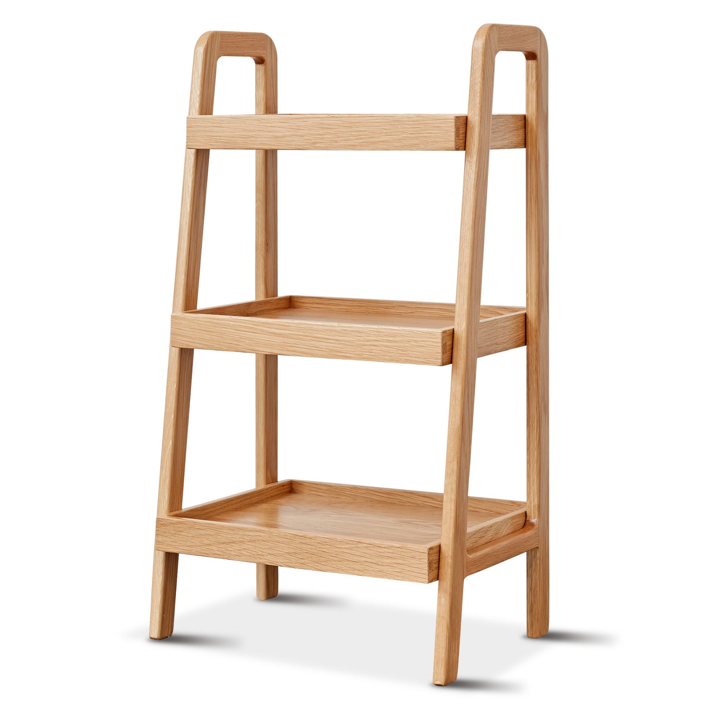 Modern light oak threetier shelf