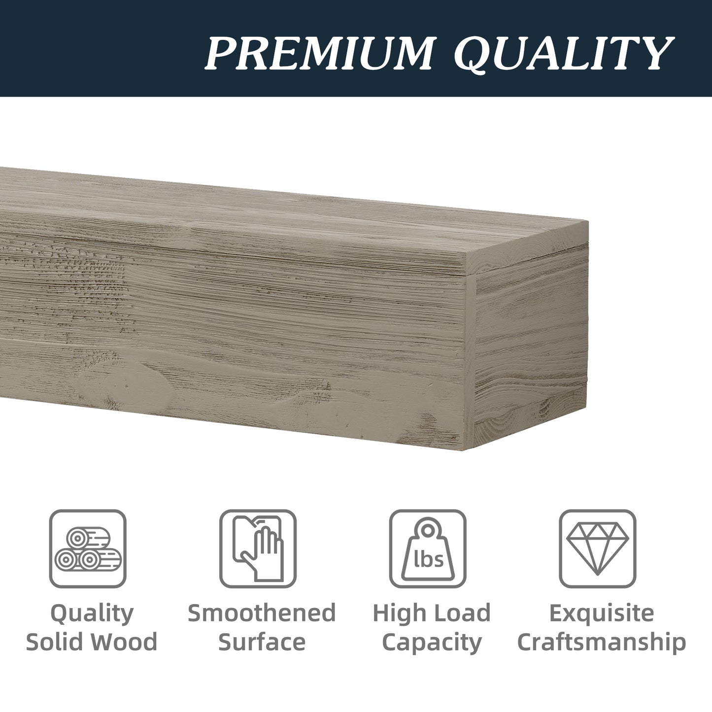 Textured grey wooden beam with visible grain