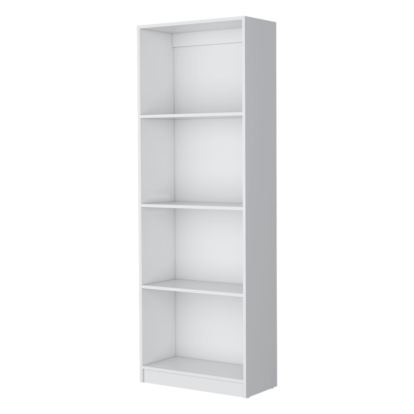 Slim white shelf bookcase for organizing books and decor