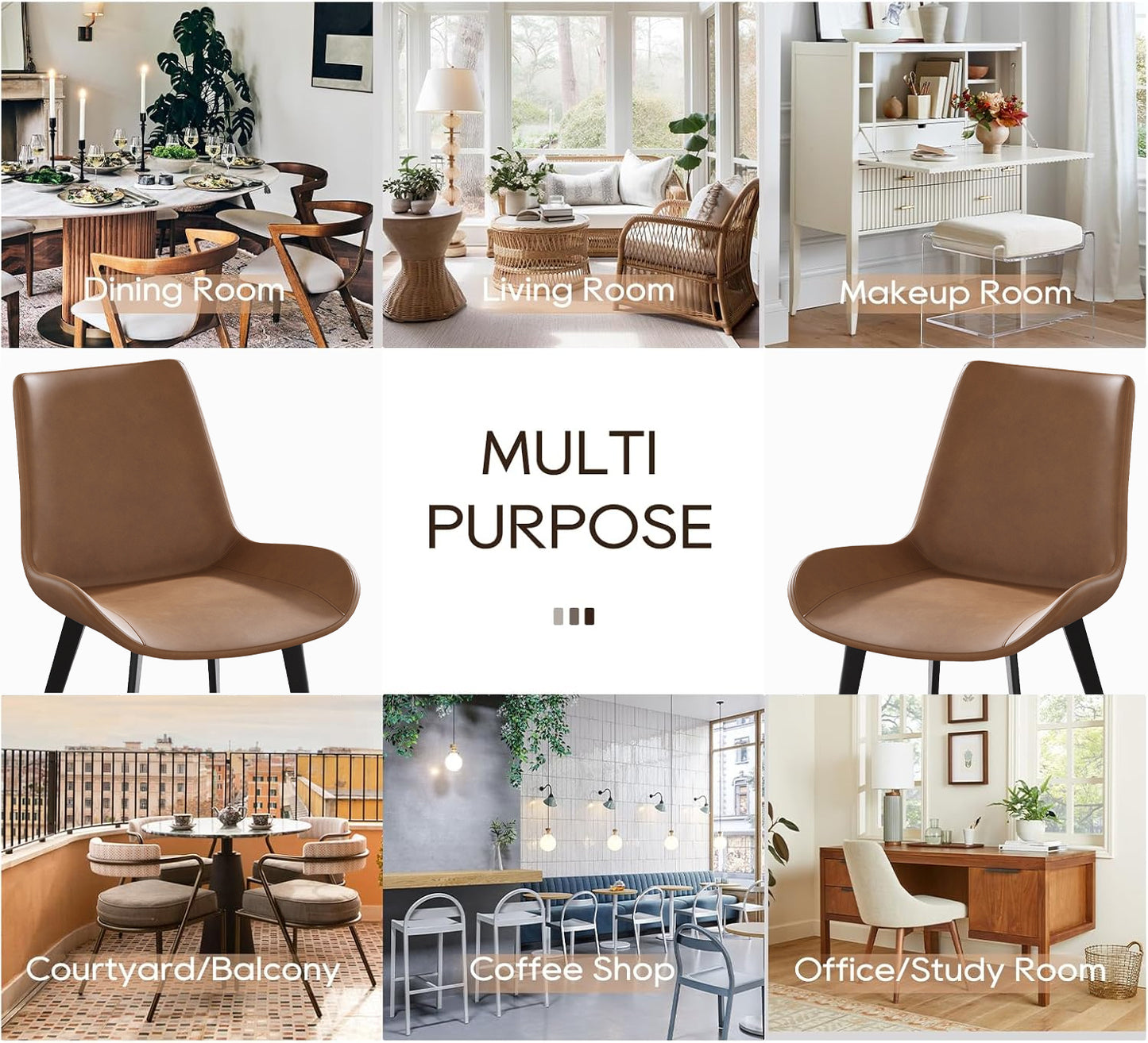 Elegant dining room set with modern wood chairs and table