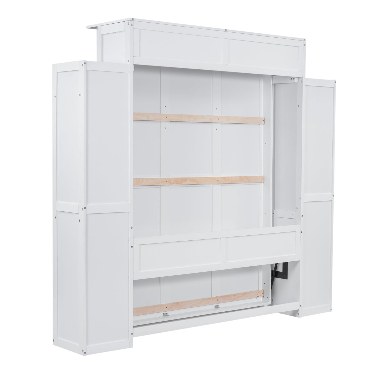 White twin murphy bed mechanism with storage
