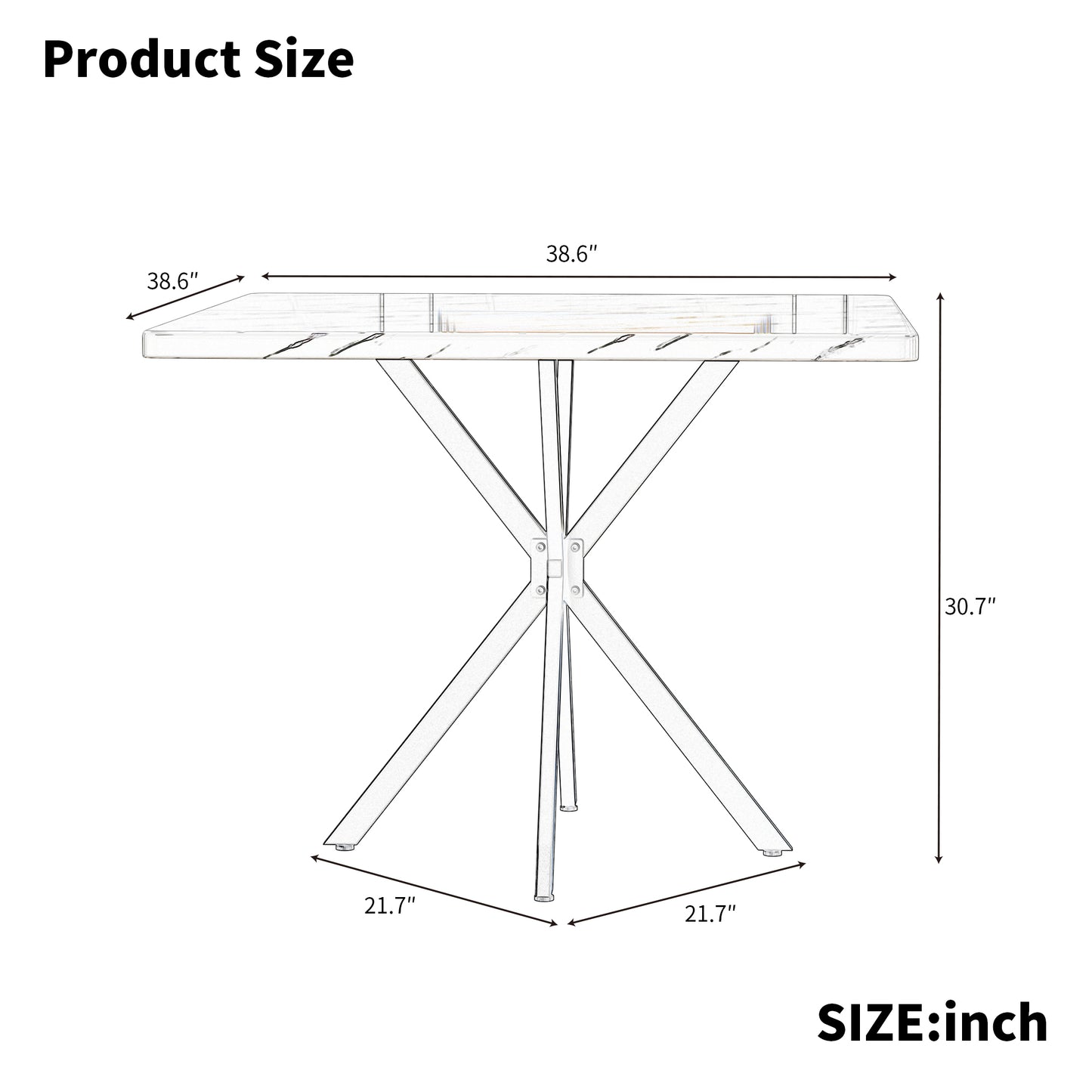 Square dining table