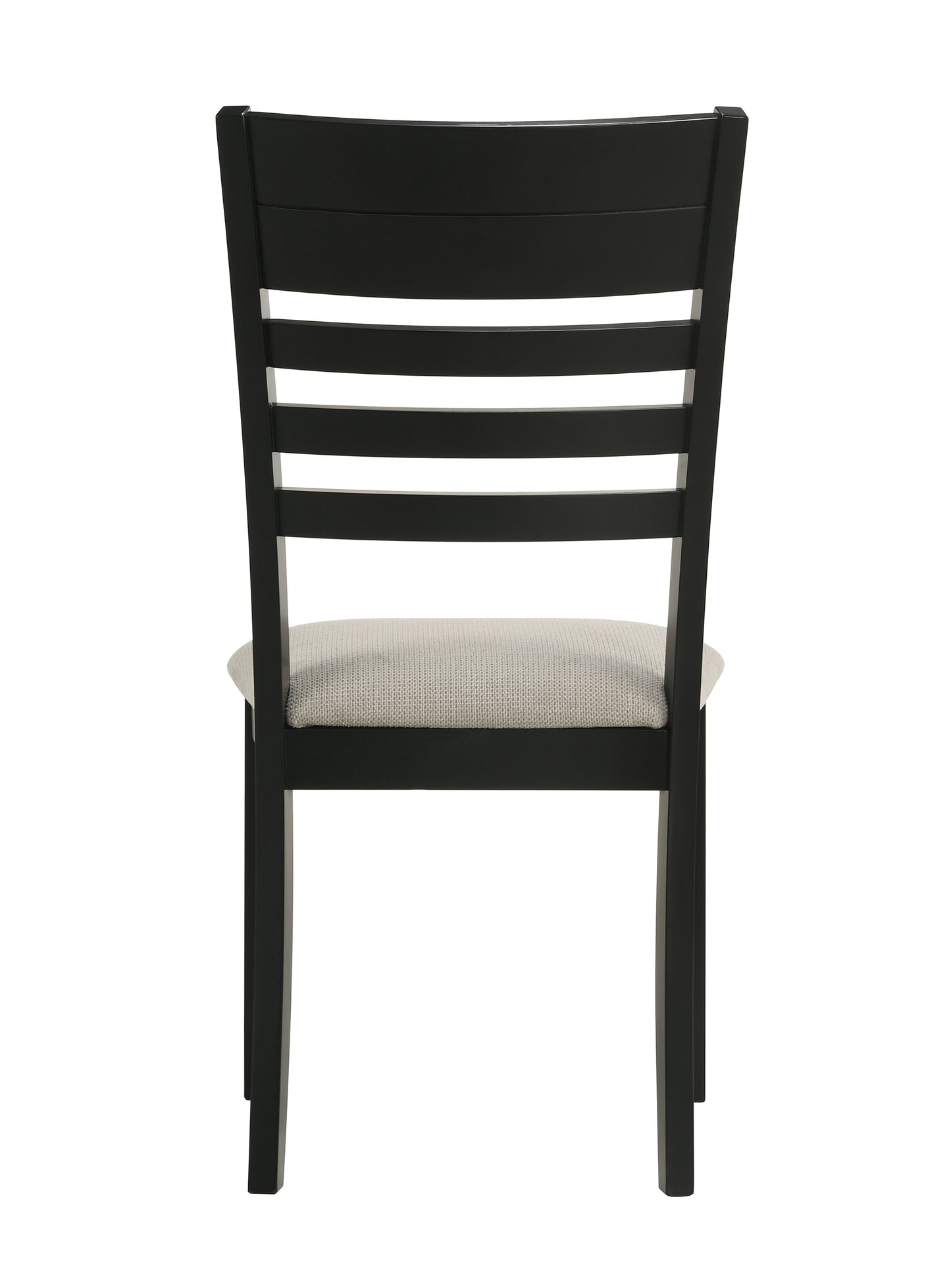 Black wooden dining chair with upholstered seat