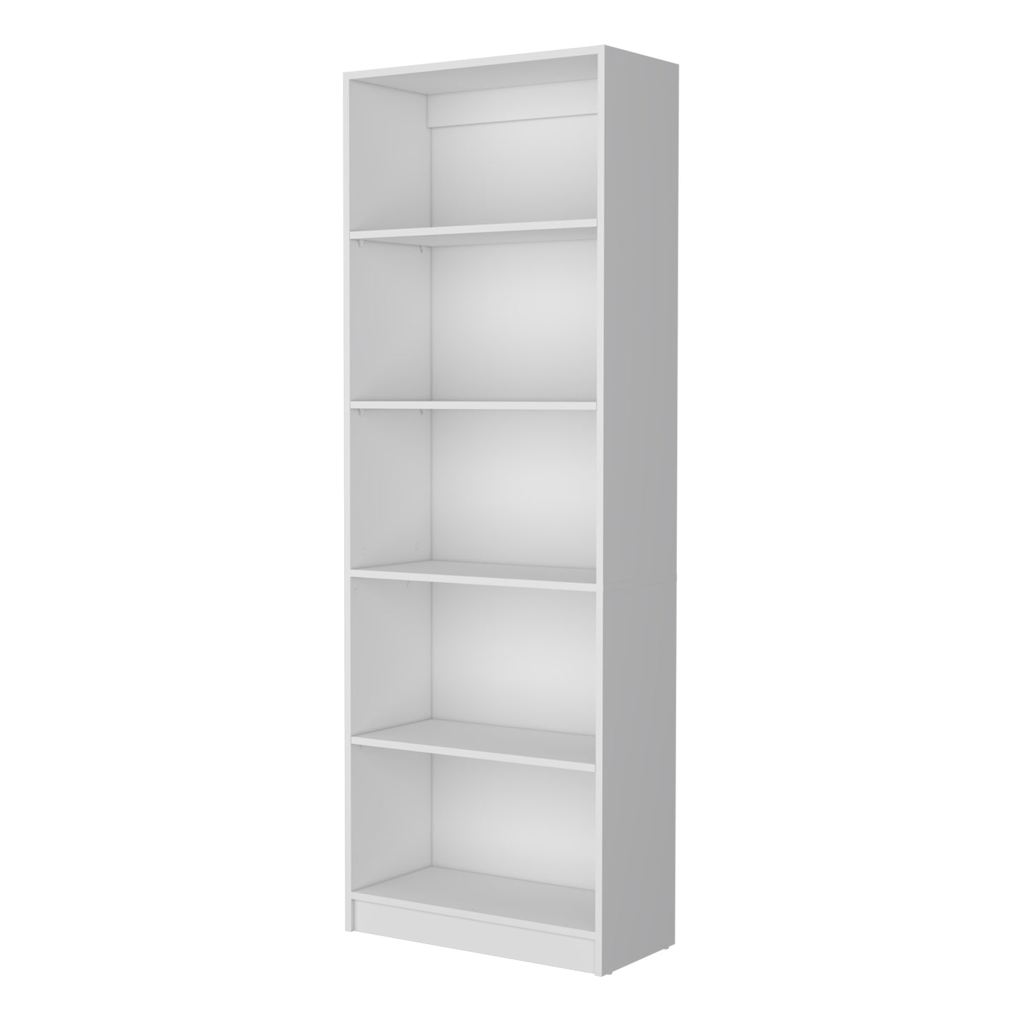 White fiveshelf bookcase for home or office storage