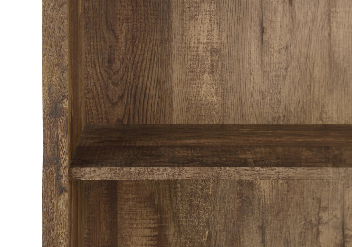 Rustic oak wood grain shelf detail