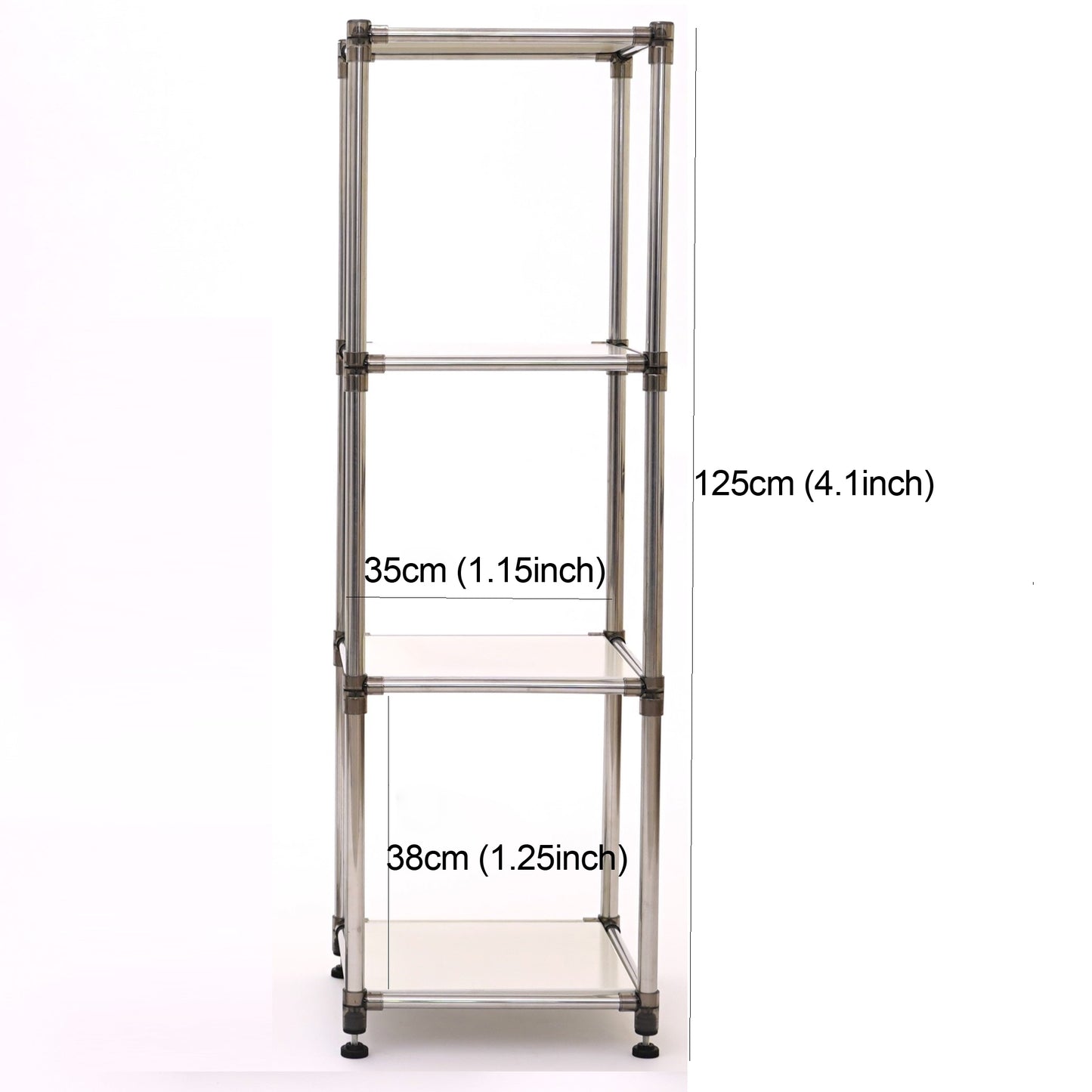 Silver metal and white shelf unit cm tall for stylish storage solutions