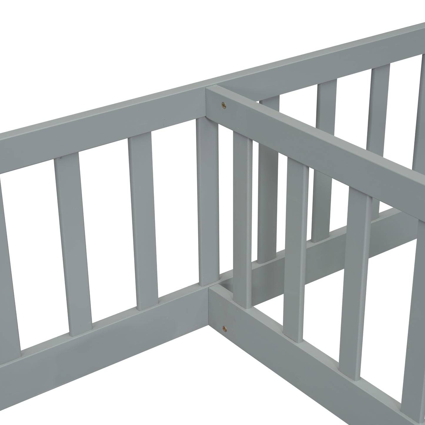 Gray wooden toddler bed rail