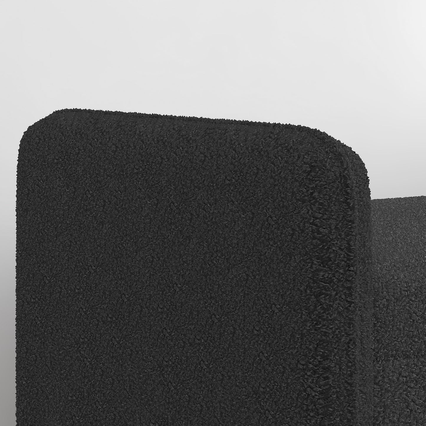 Black teddy bear fabric armchair detail