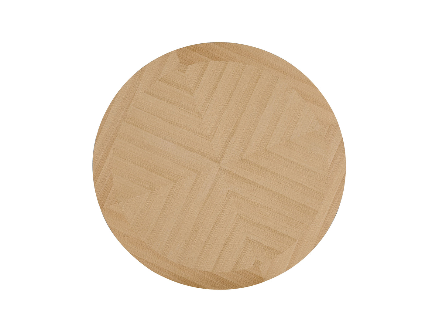 Light oak round dining table top with parquet inlay