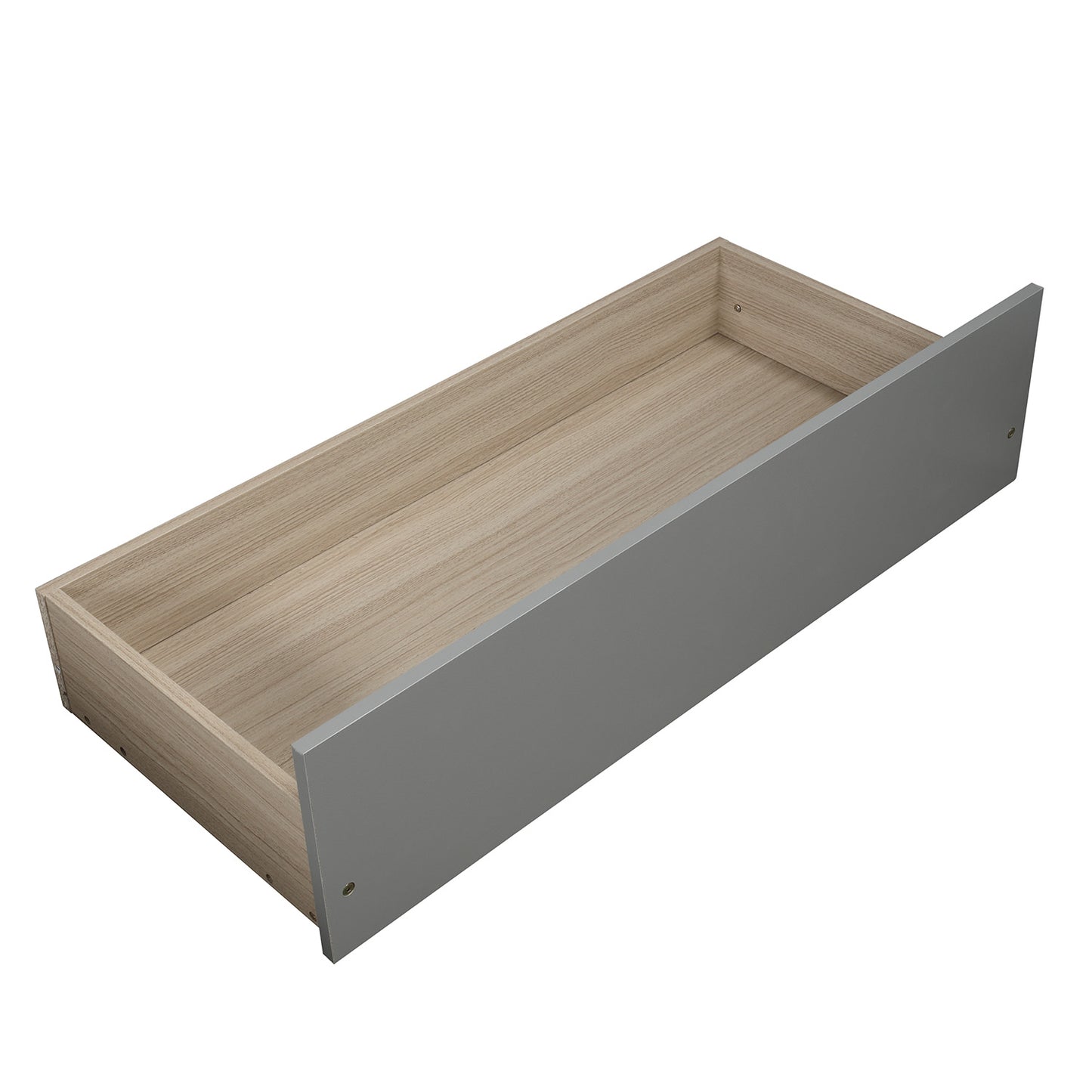 Gray fronted wood grain drawer box