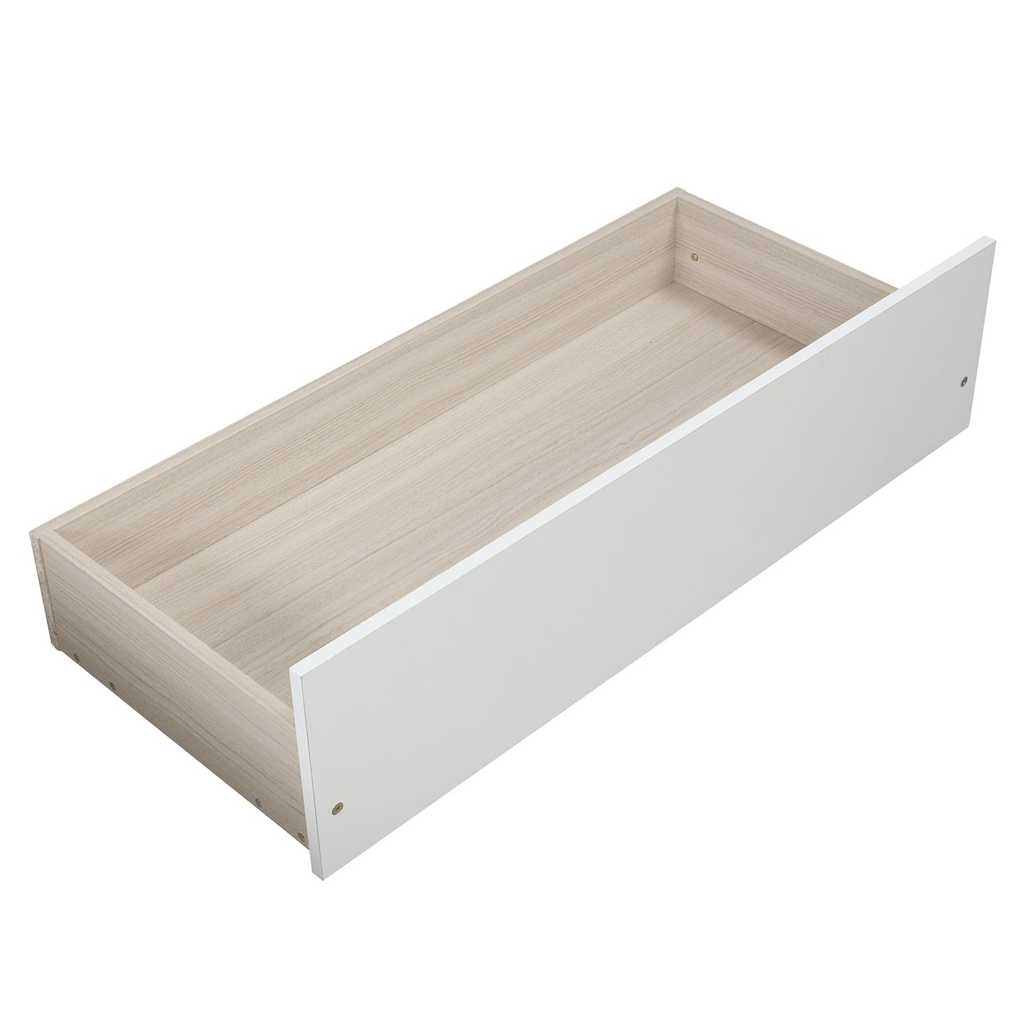 White and wood grain drawer box