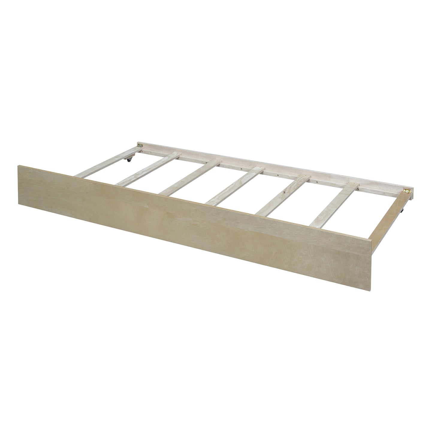 Light wood toddler bed frame with slatted support