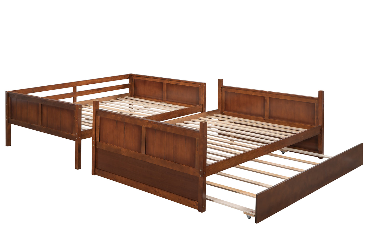 Dark brown wooden daybed with pullout trundle for kids room