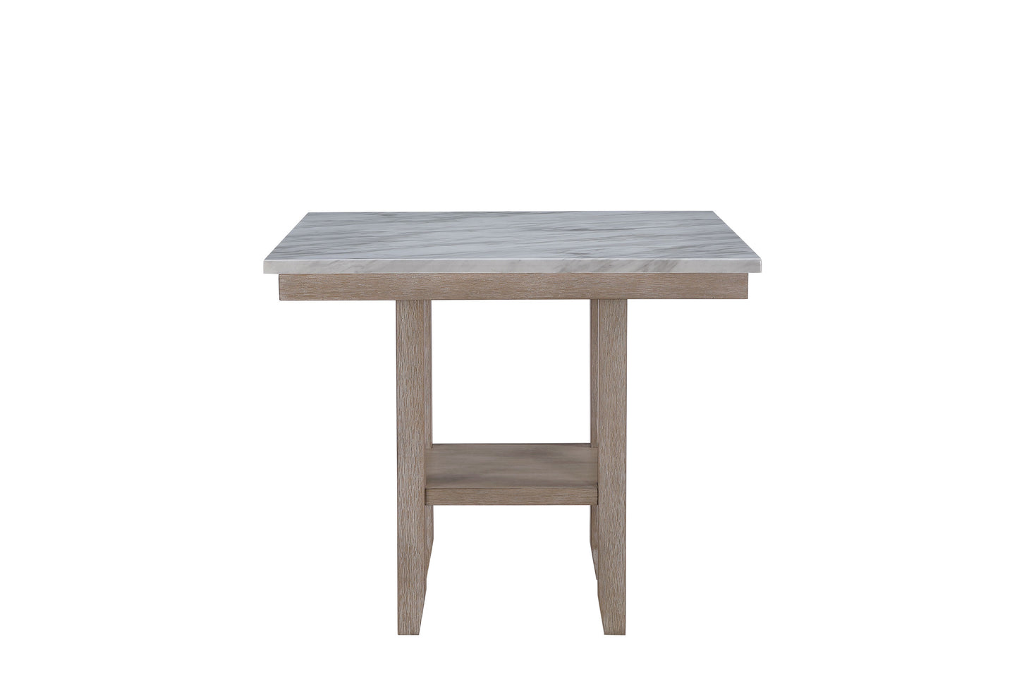 Modern side table with white marble top and light oak wood base