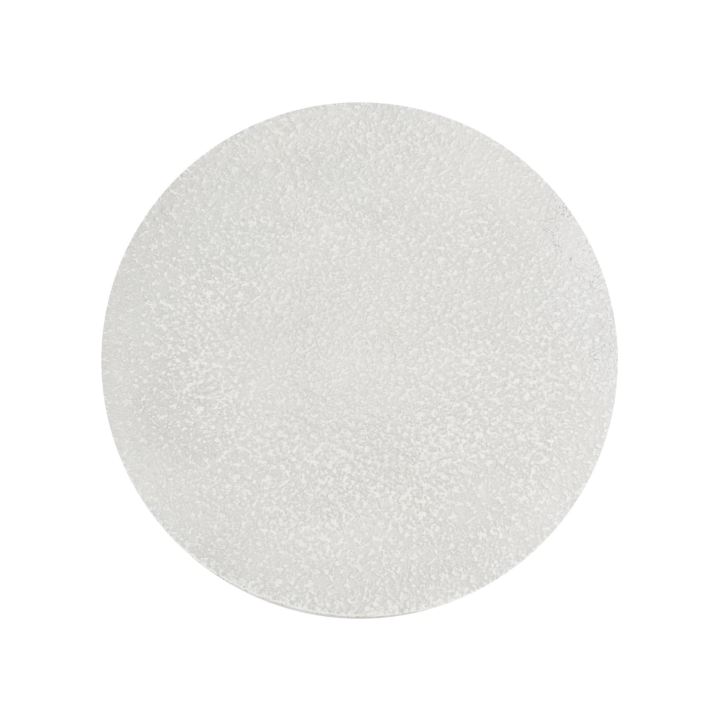 Round textured white dinner plate
