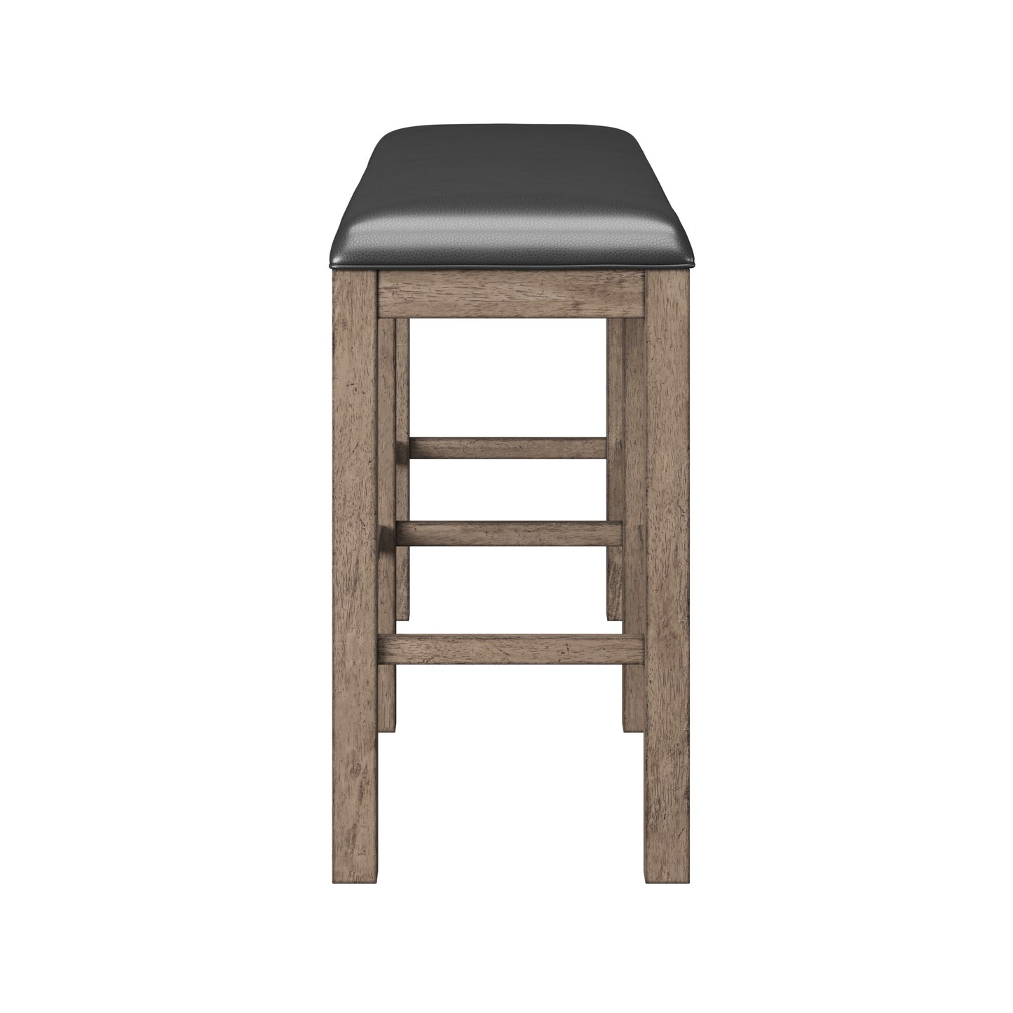 Rustic wood counter stool with distressed finish
