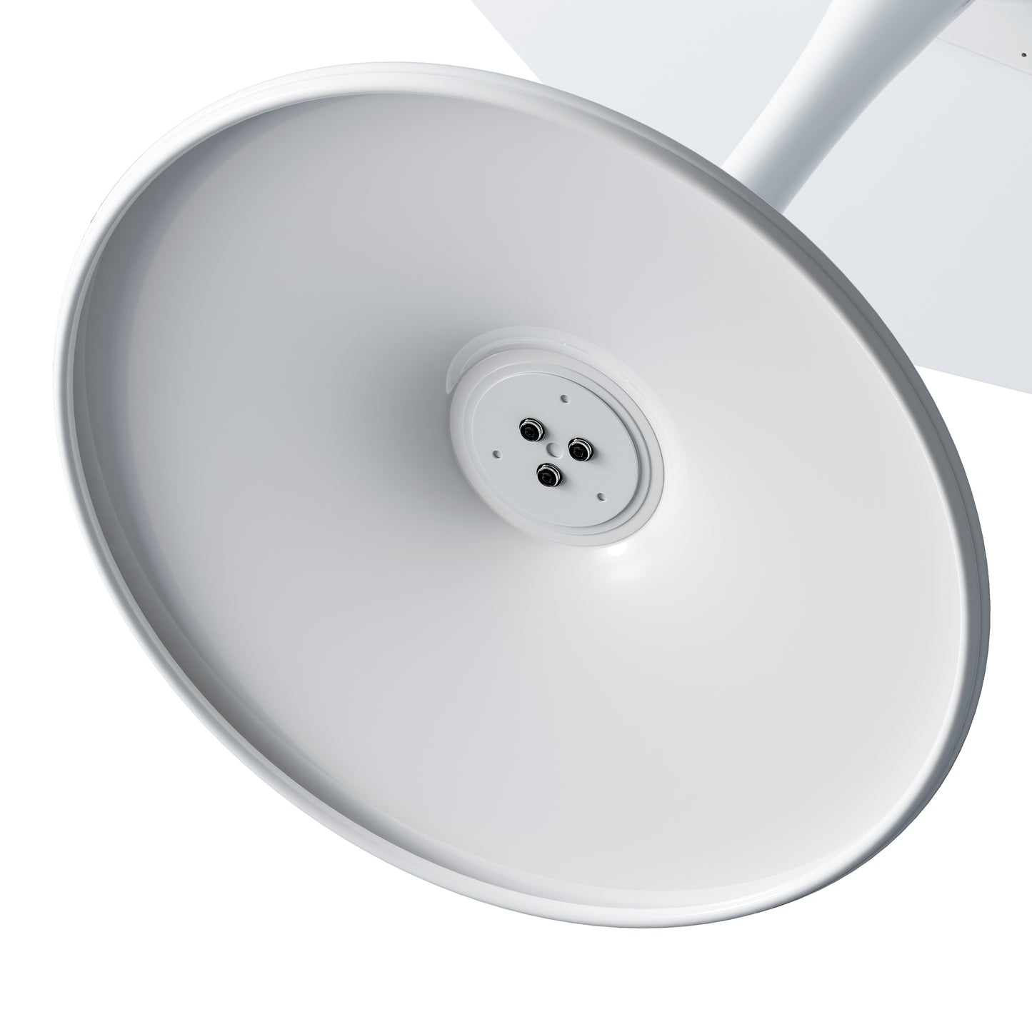 White tulip base detail with three recessed connection points
