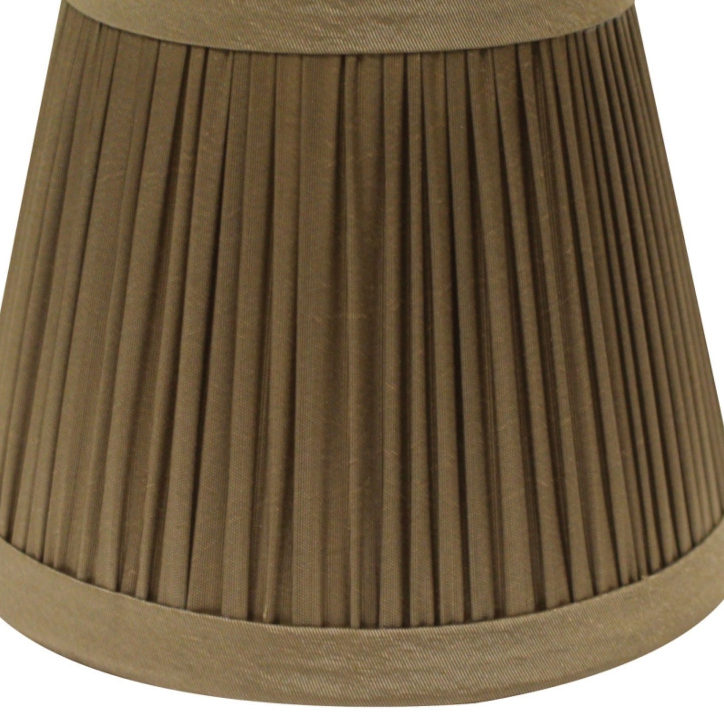 Brown pleated lampshade with decorative trim