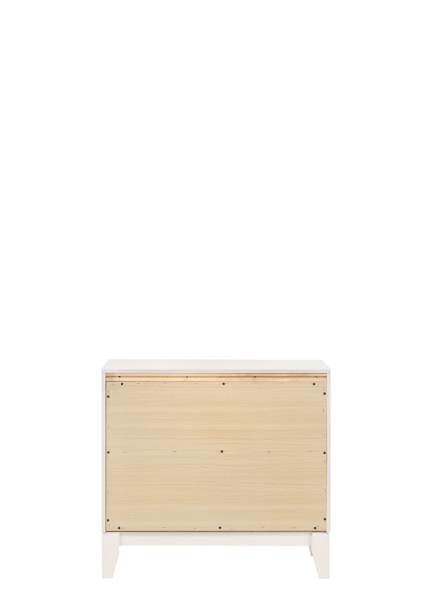 White modern dresser back panel with visible wood grain
