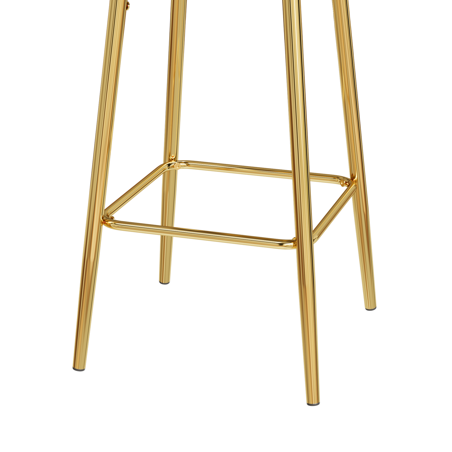 Polished gold bar stool legs with crossbars