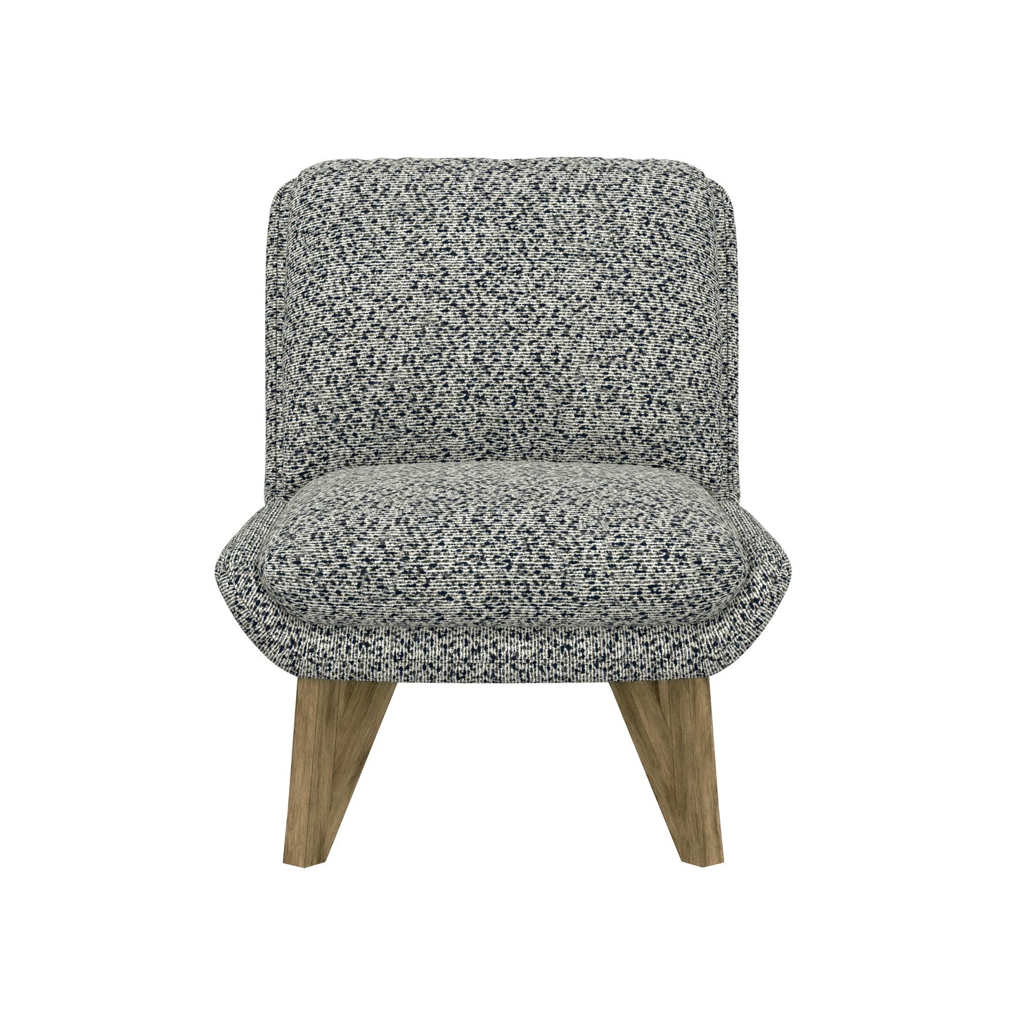 Textured accent chair with woven fabric in specked navy and white
