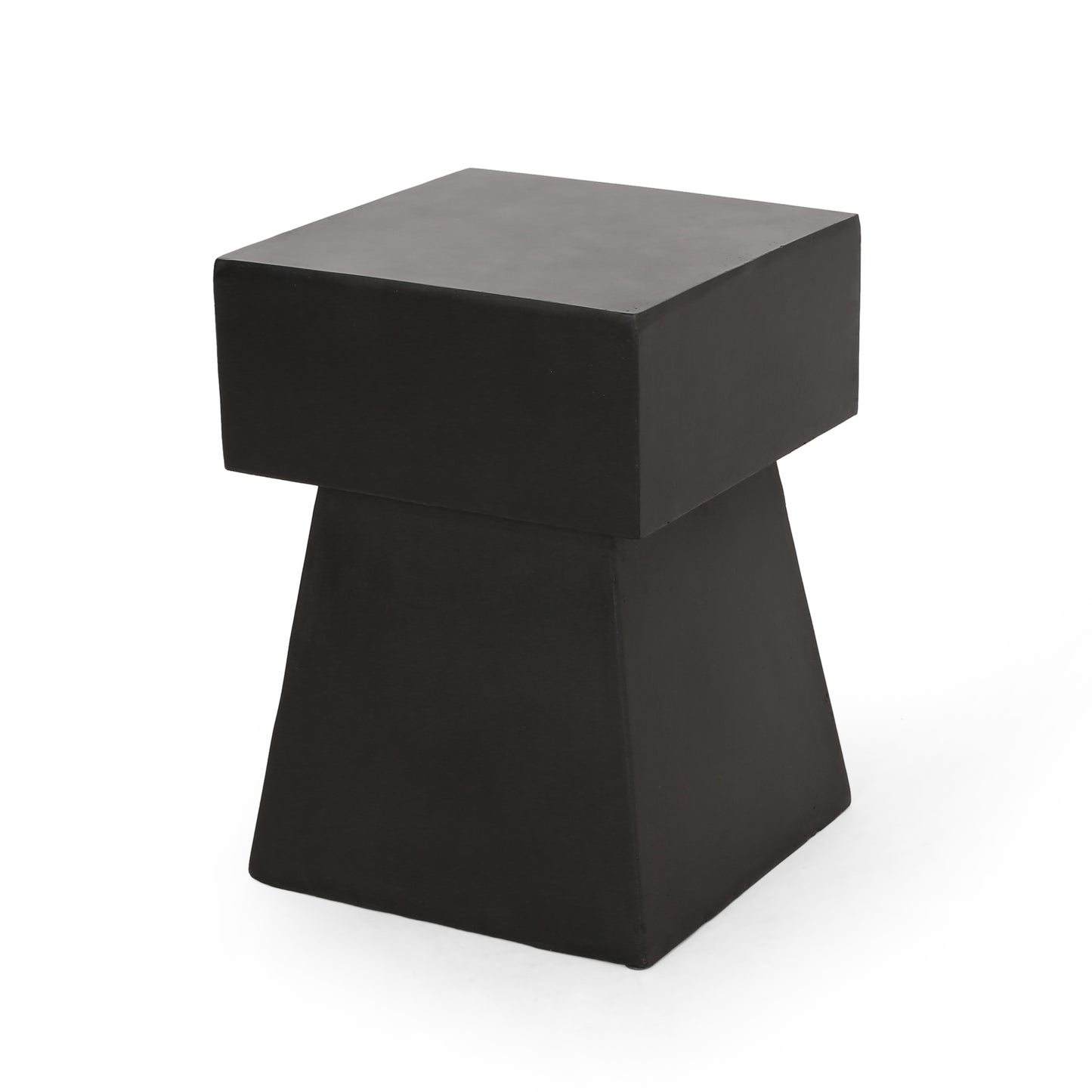 Geometric black modern stool with a tiered design
