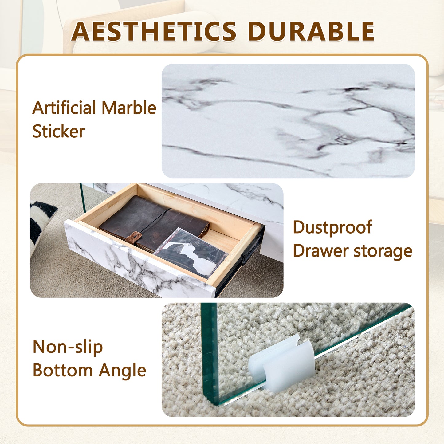 Marble effect sticker with white and grey swirls