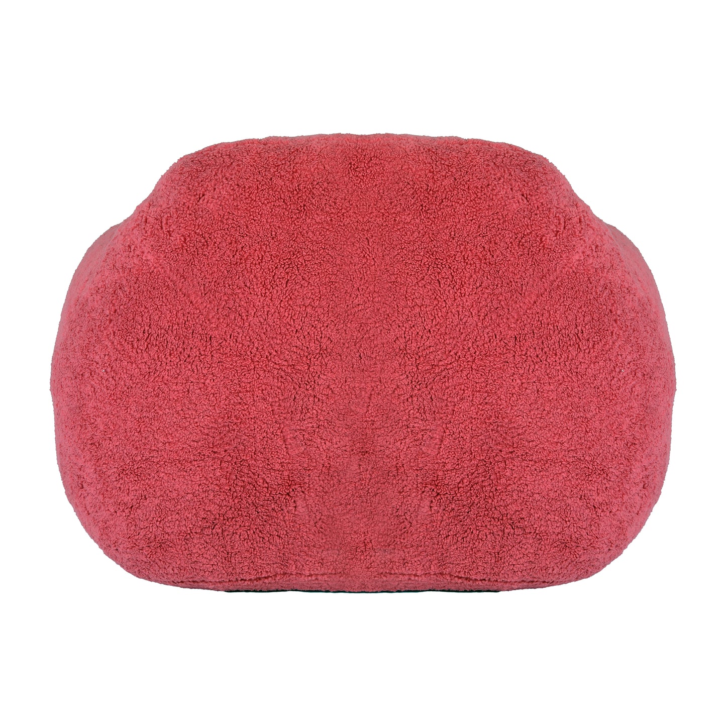 Coral textured fabric beanbag chair with a soft fleece material