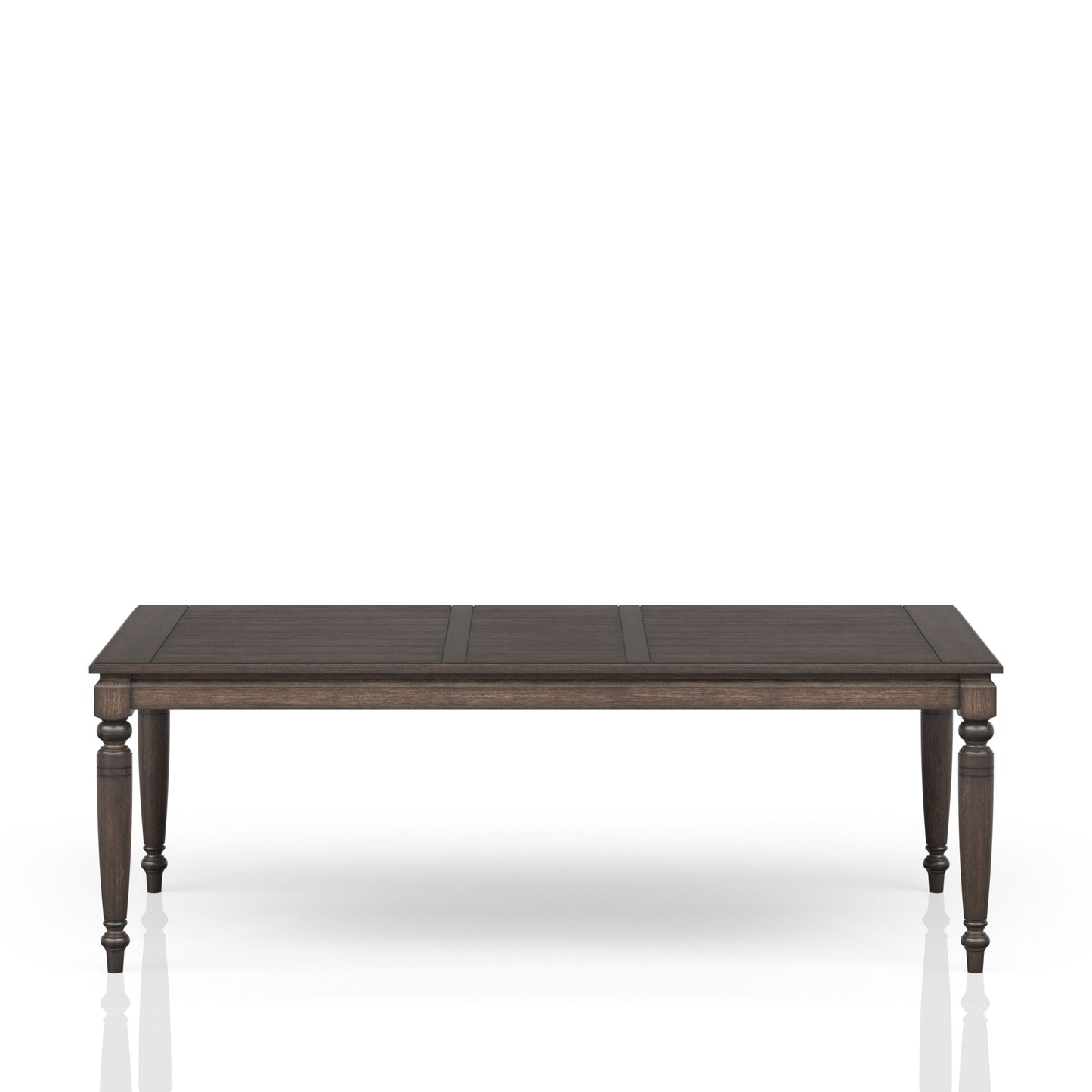 Dark wood dining table with carved legs