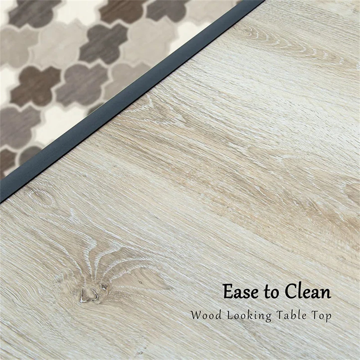 Light oak laminate table top with detailed wood grain texture