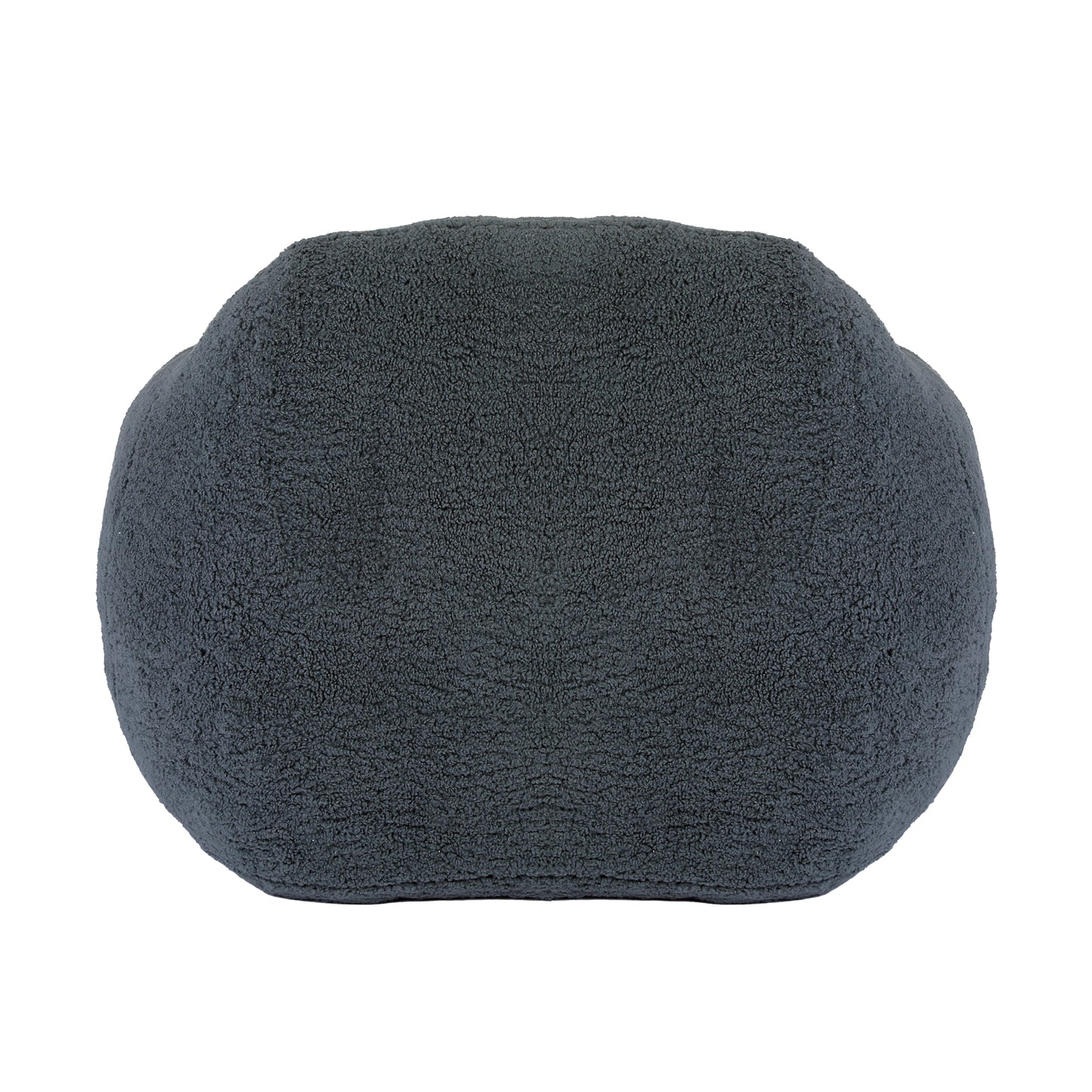 Plush grey beanbag chair with textured fabric