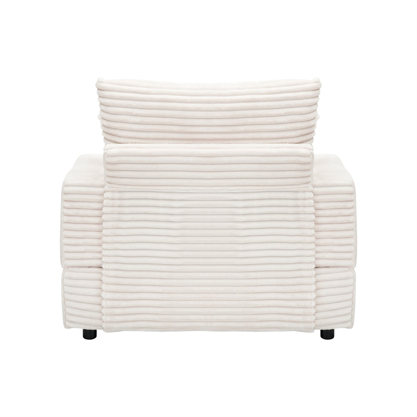 Cream corduroy armchair back