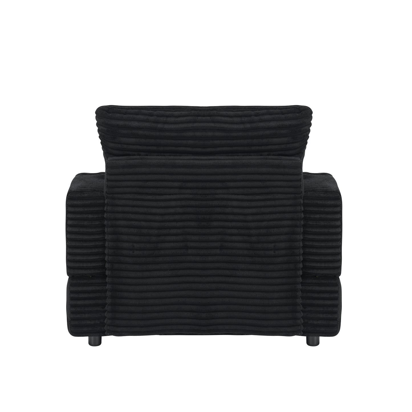 Black corduroy armchair