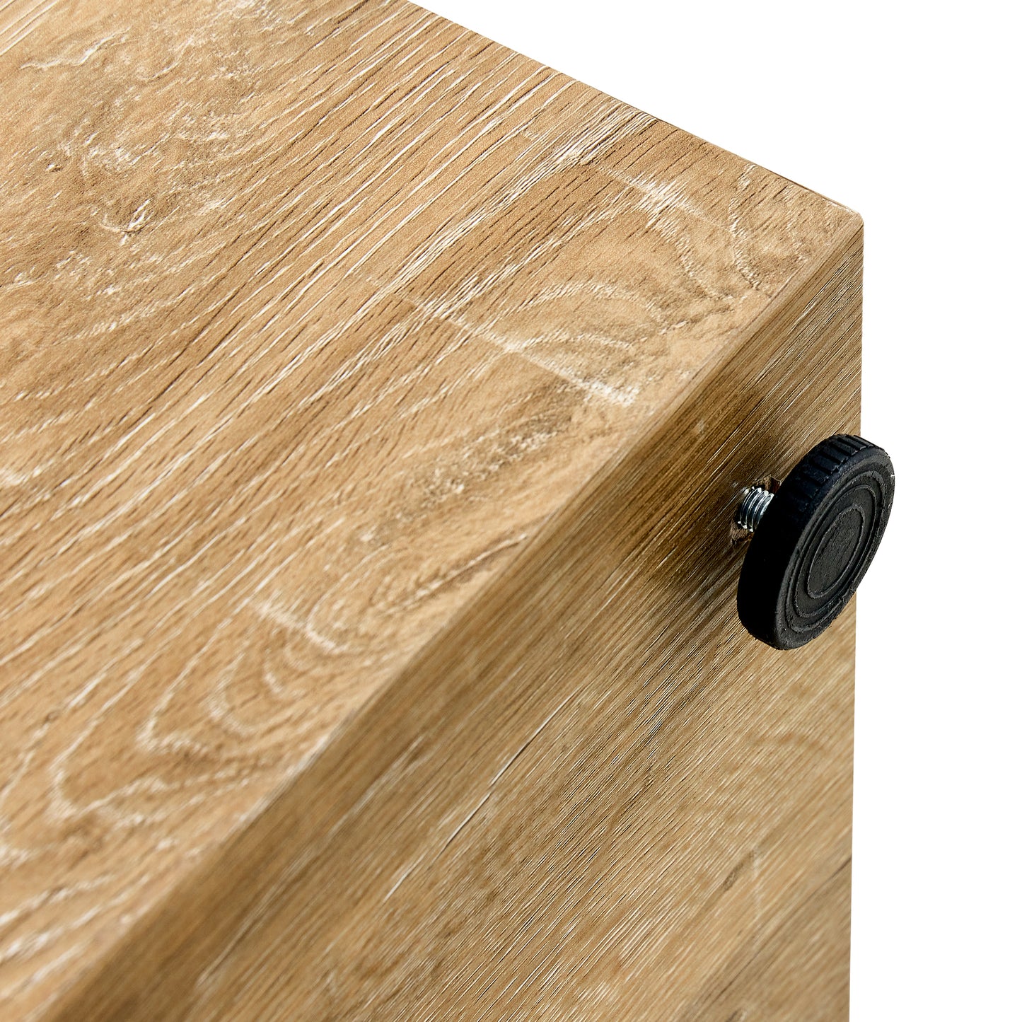 Wooden furniture leg with adjustable foot