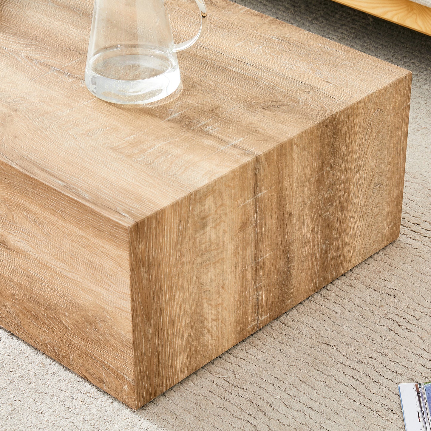 Modern oak veneer coffee table with clean lines