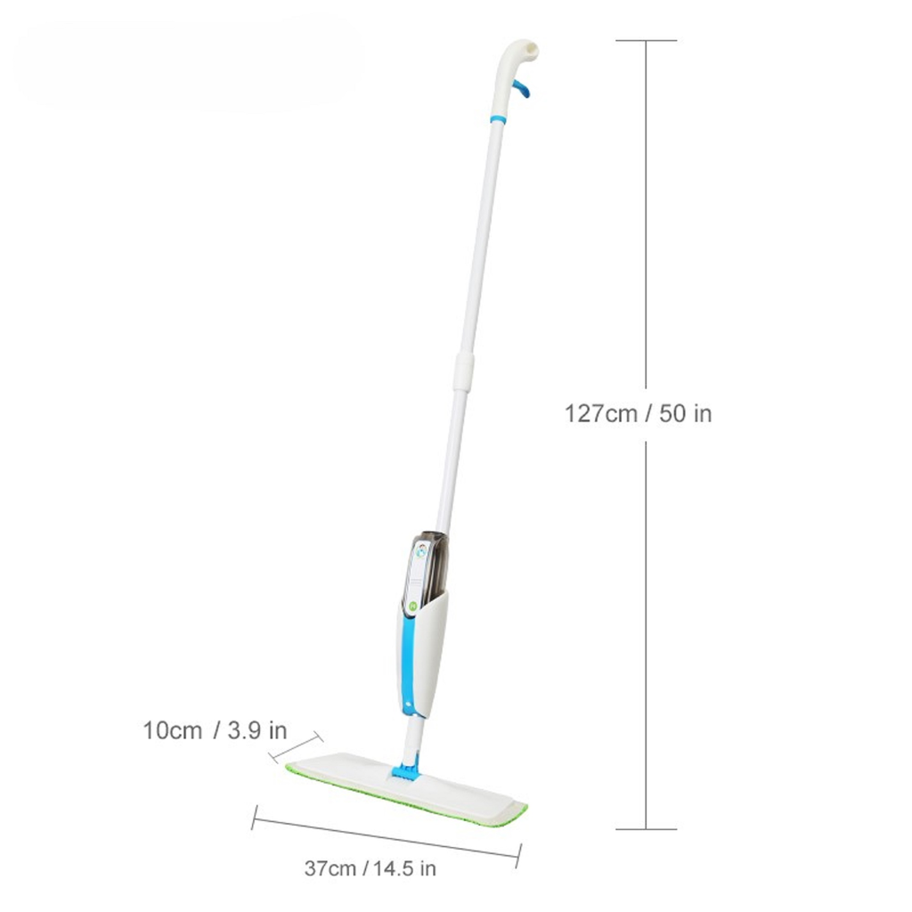 White spray mop with blue accents cm tall for efficient floor cleaning