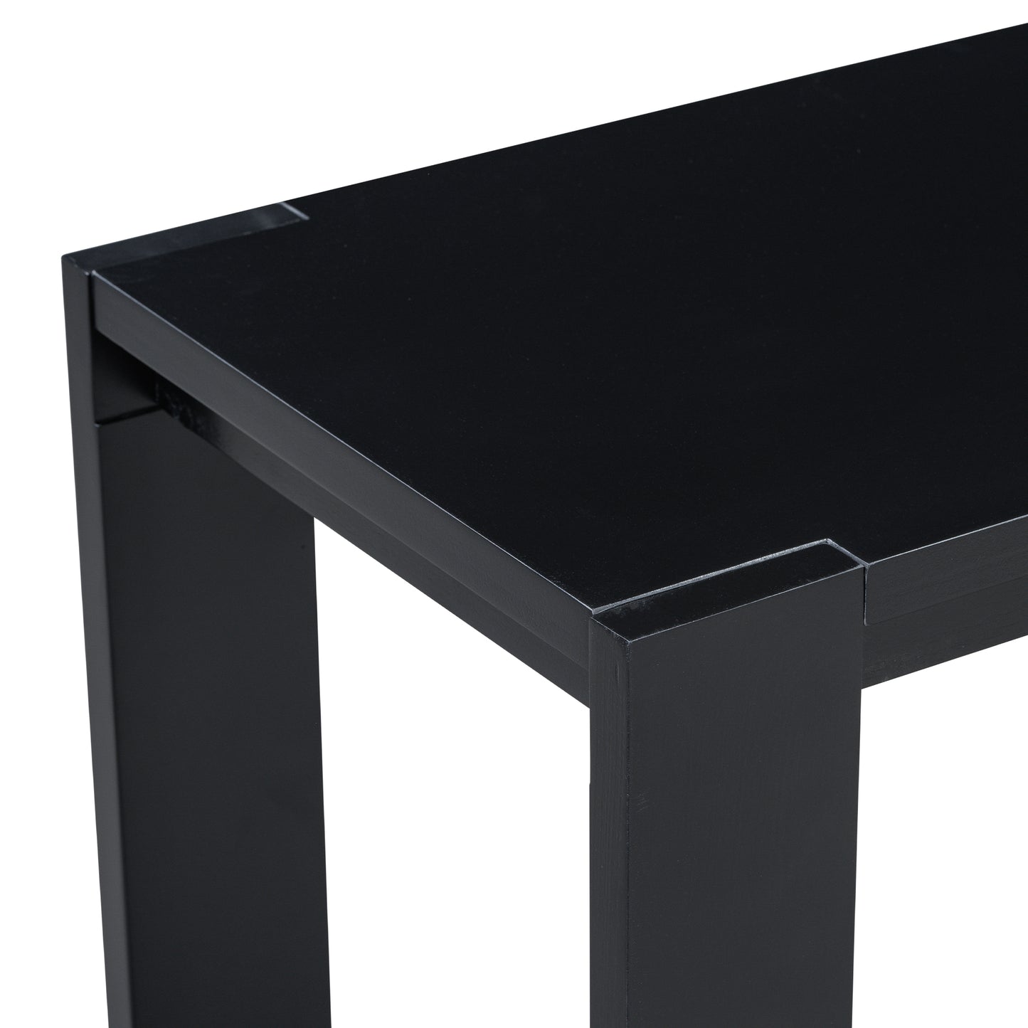 Sleek black console table with modern minimalist design