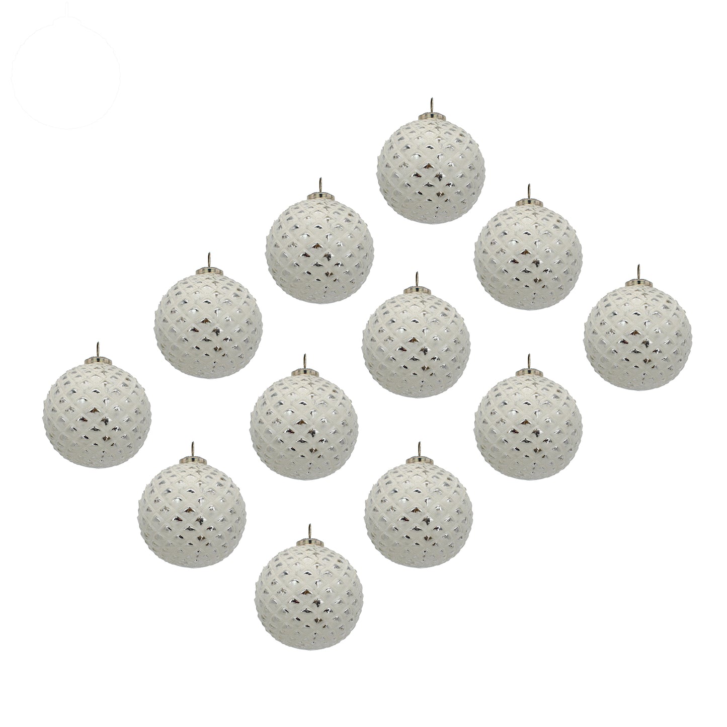 White textured Christmas ornaments