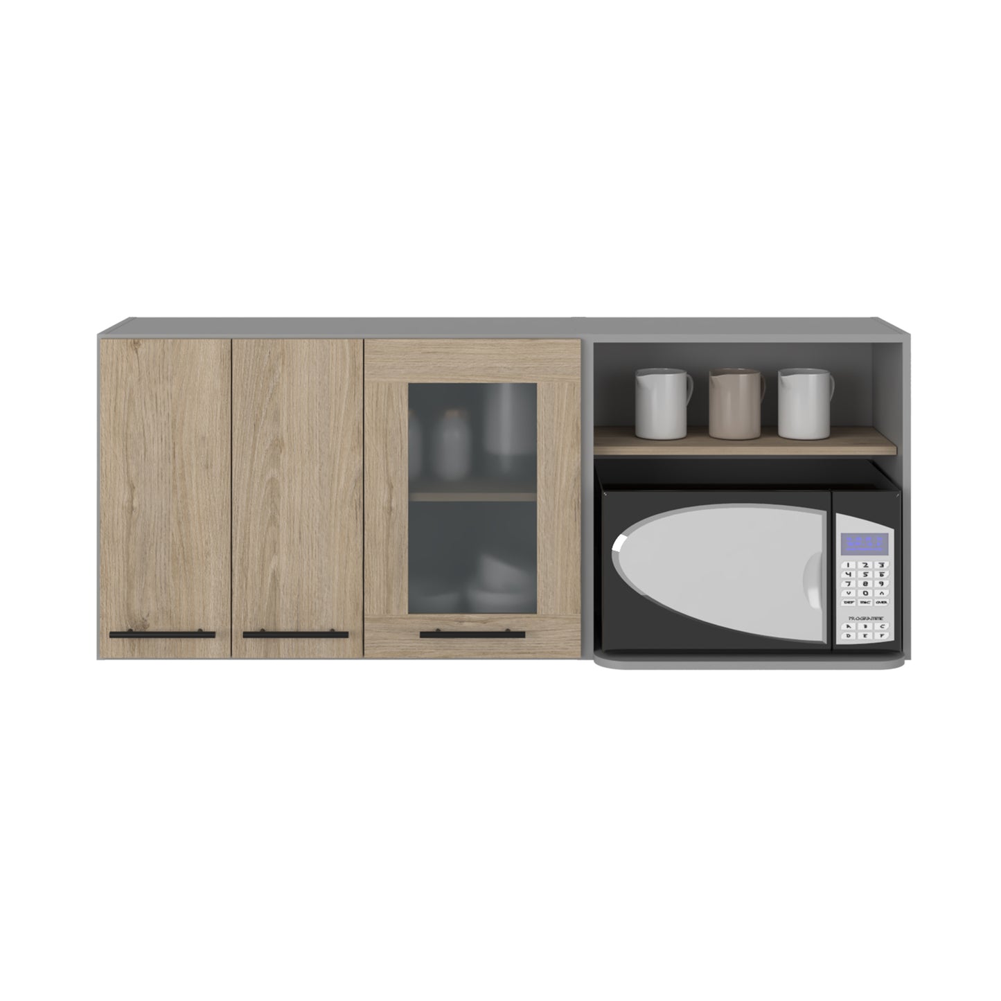 Light wood cabinet with glass door