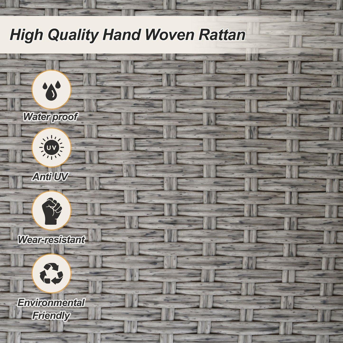 Closeup of grey woven rattan texture