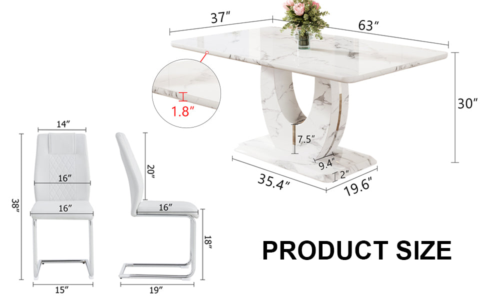 White marble dining table with pedestal base dimensions