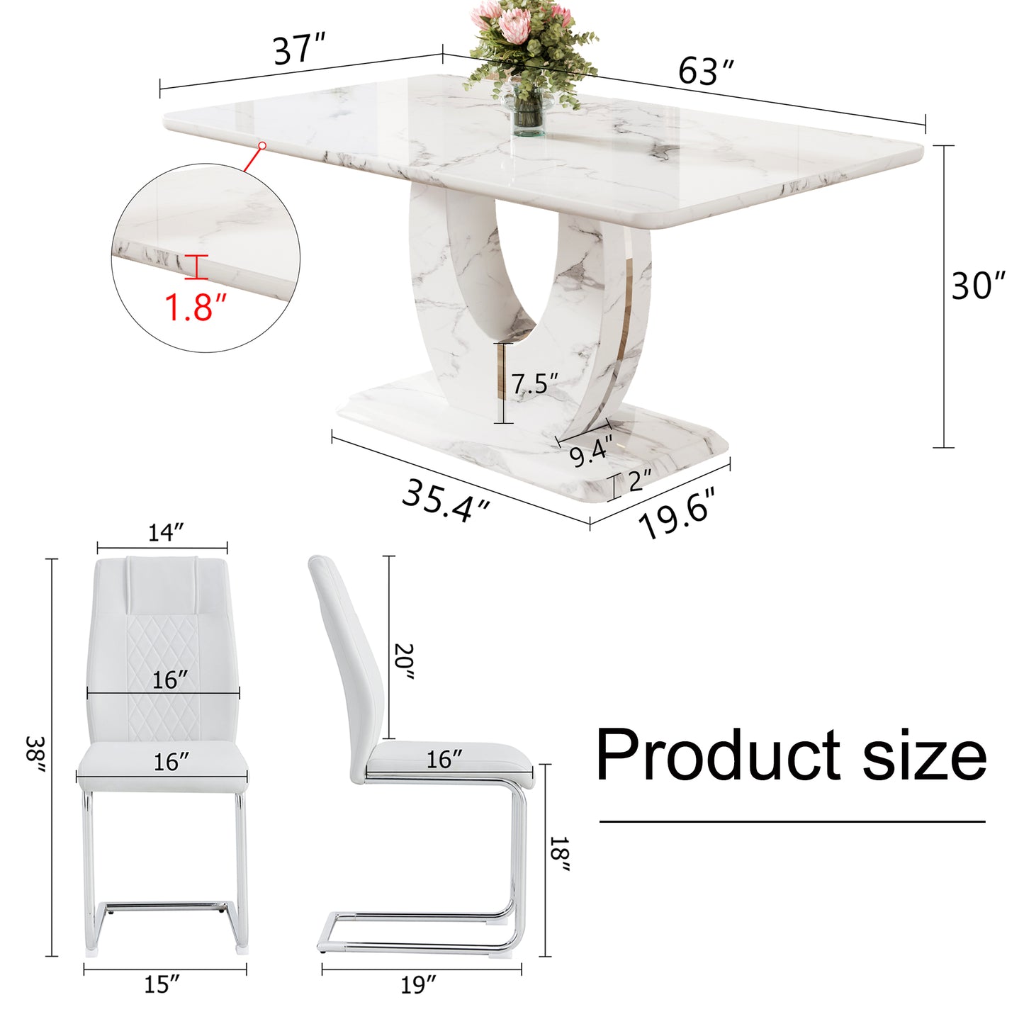 inch marble dining table with a unique pedestal base perfect for modern dining rooms