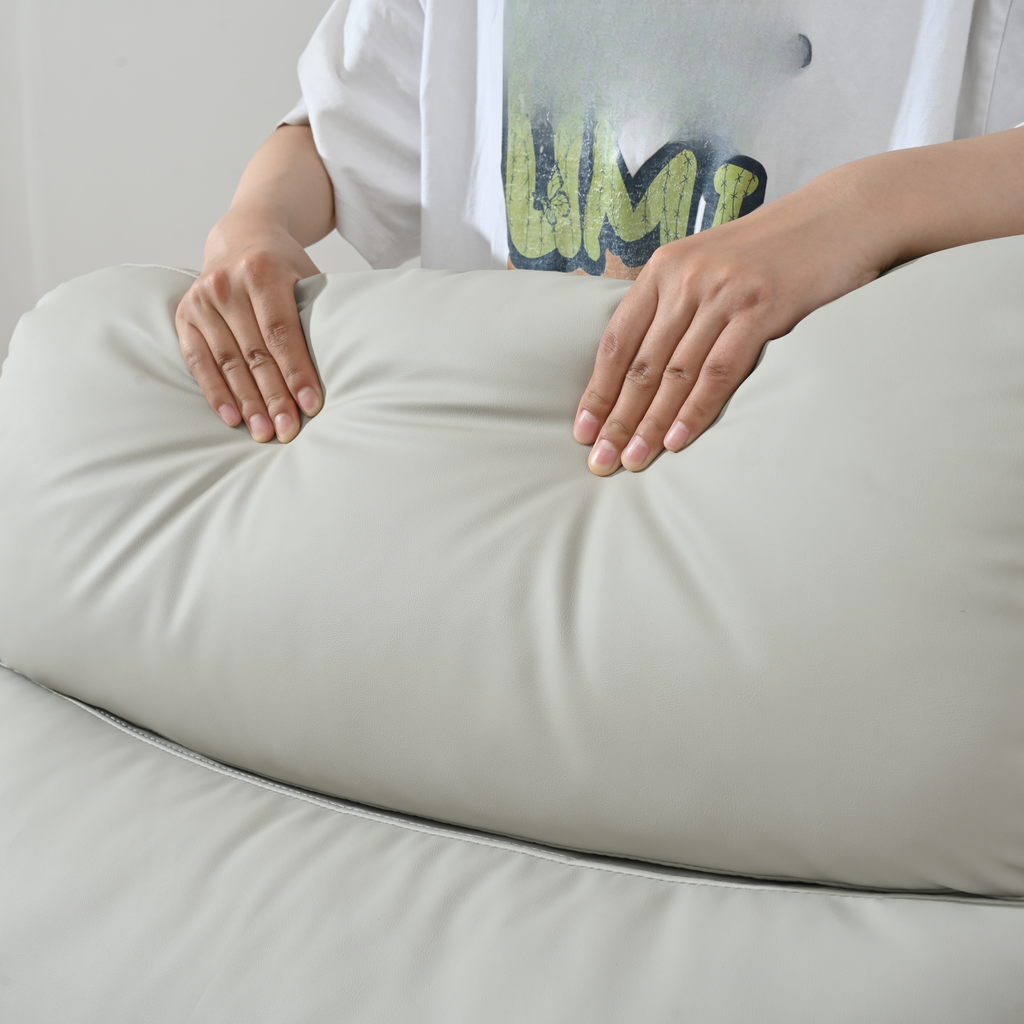 Light gray faux leather sofa cushion